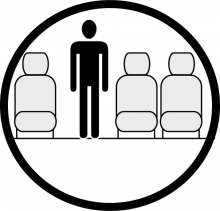 Sketch of the cabin section showing the height available for a passenger of Embraer 120 Brasilia, available for private jet charter with a Airliner